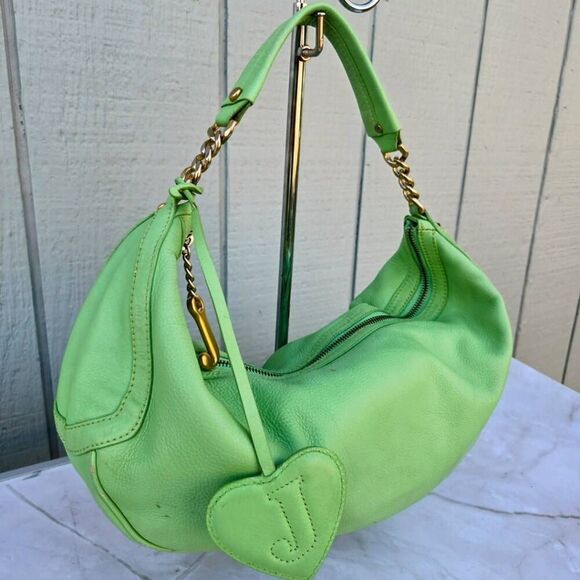 Juicy Couture Y2K Green Leather Hobo Vintage Shoulder Bag - Picture 3 of 10